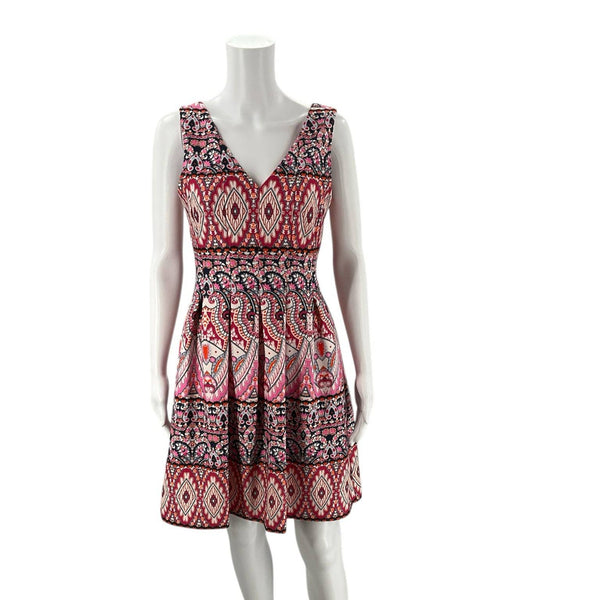 Vince Camuto Pink/Navy/Orange Print Pre-Owned Ladies Dress - Size 4 - Margaret’s Fine Consignment