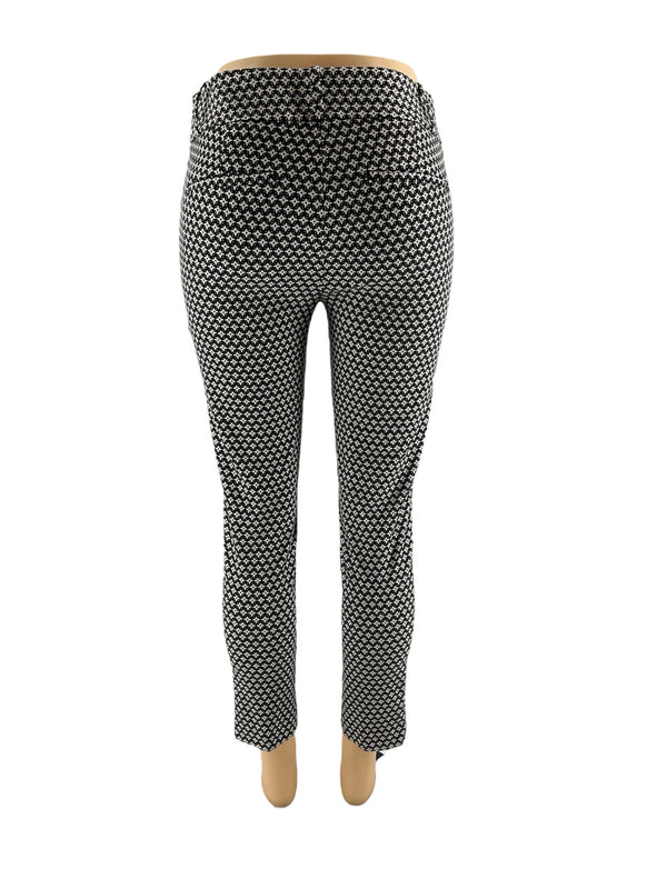 Loft Black/White Print Pre-Owned Ladies Pants - Size 6
