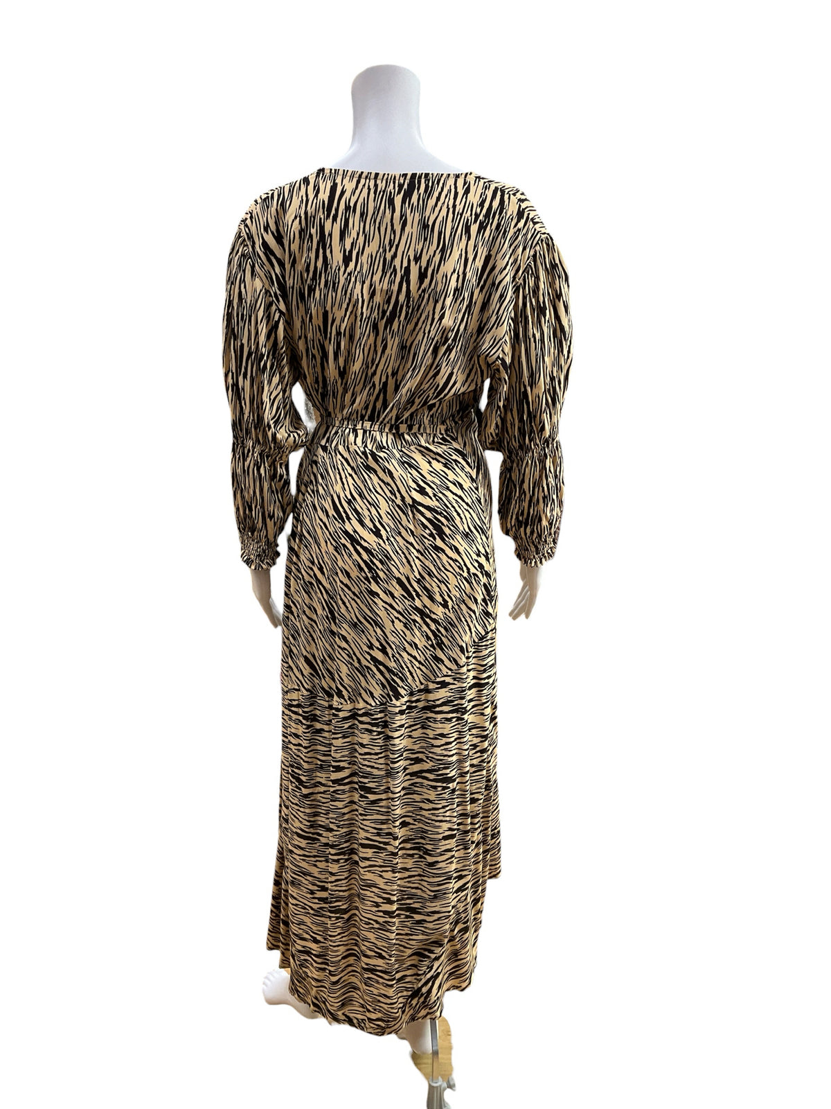 ELF Handmade Animal Print Wrap Dress Duster | Size L | 100% Rayon Bali Made - ONLINE ONLY