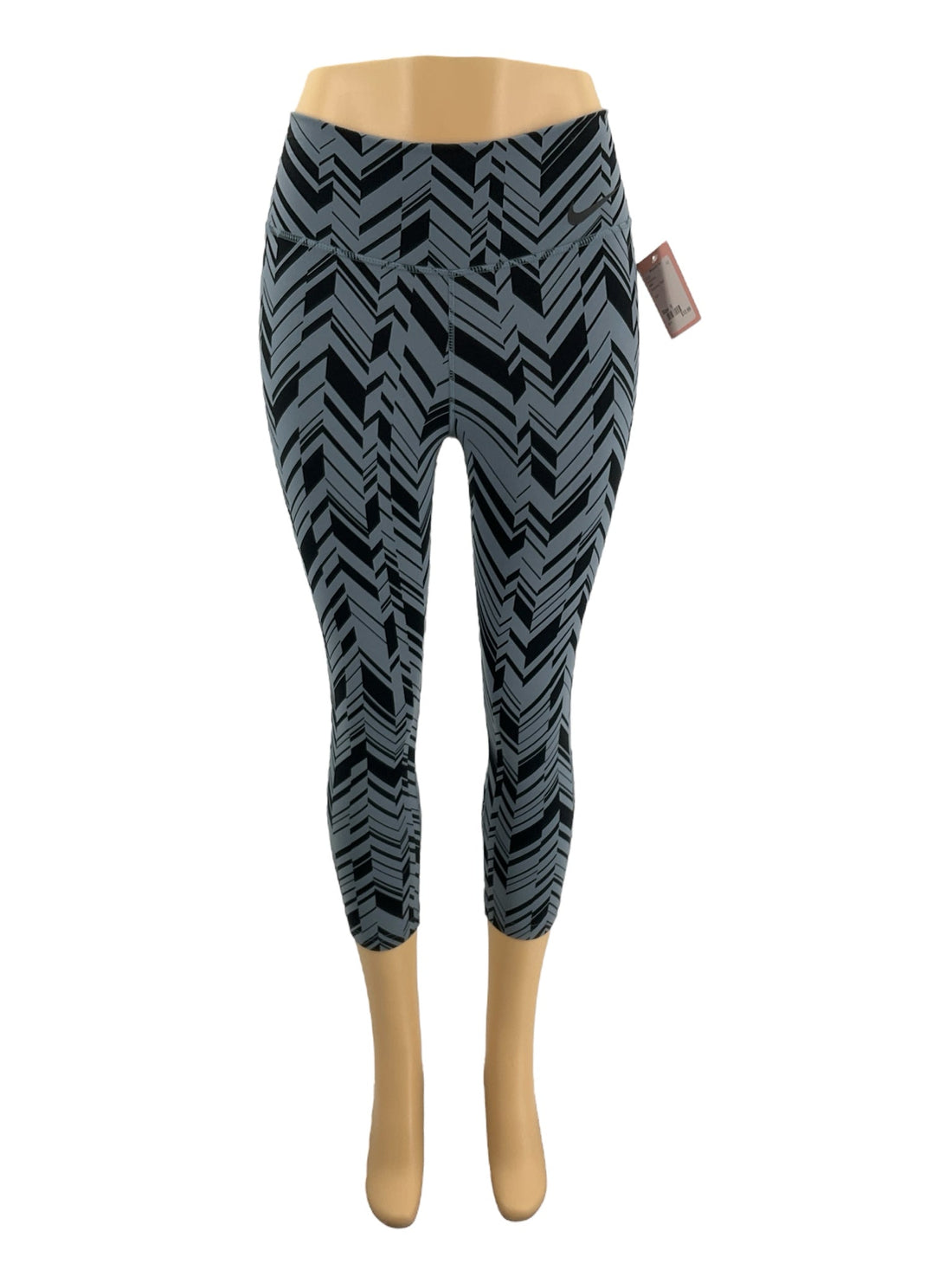 Nike blue and navy print ladies activewear pants, size small, featuring a comfortable fit and stylish design.