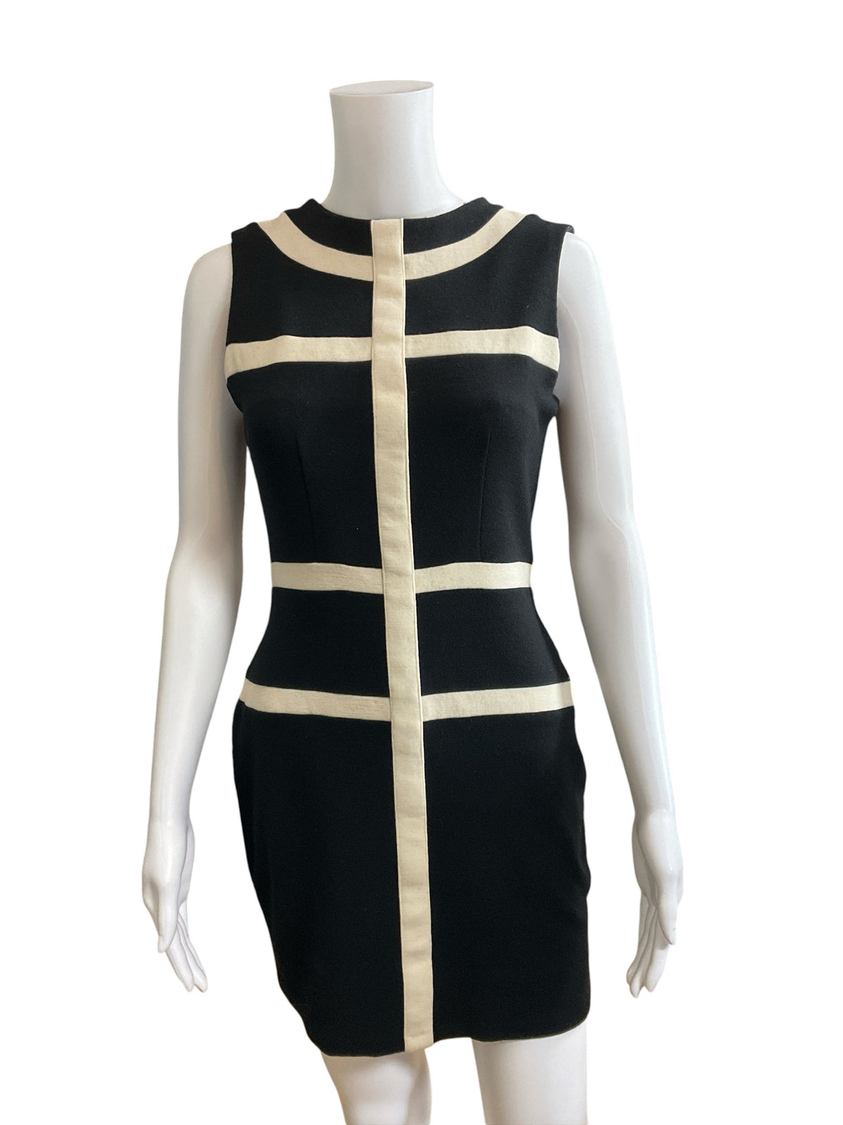 Eileen Vintage 100% Wool Colorblock Sheath Dress | Size 8 | Made in USA - ONLINE ONLY