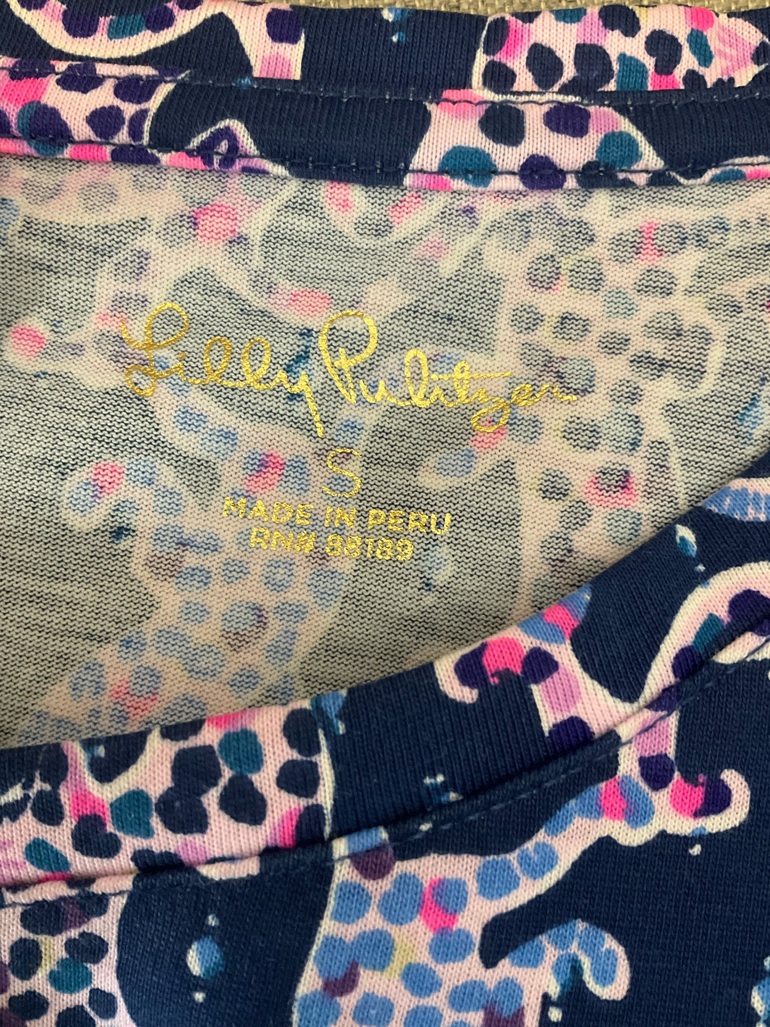 Lilly Pulitzer Kaelan T-Shirt Dress Seeing Spots Print Size Small