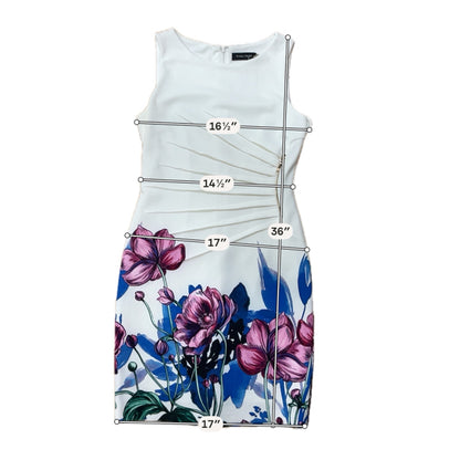 Ivanka Trump Floral Border Pintuck Sheath Dress Size 8