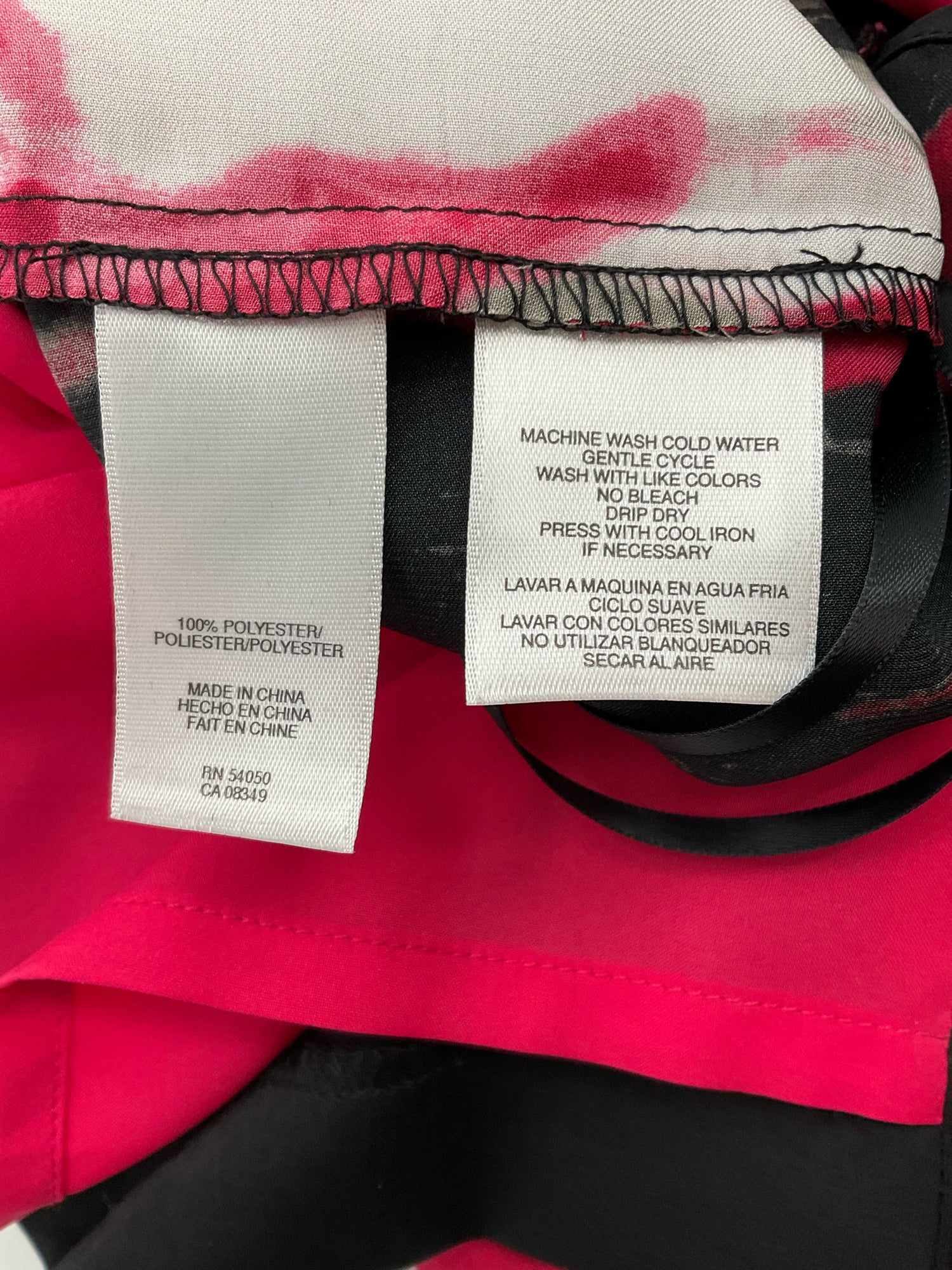 Anne Klein Pink/Black Print Pre-Owned Ladies Dress - Size 12 Petite - ONLINE ONLY