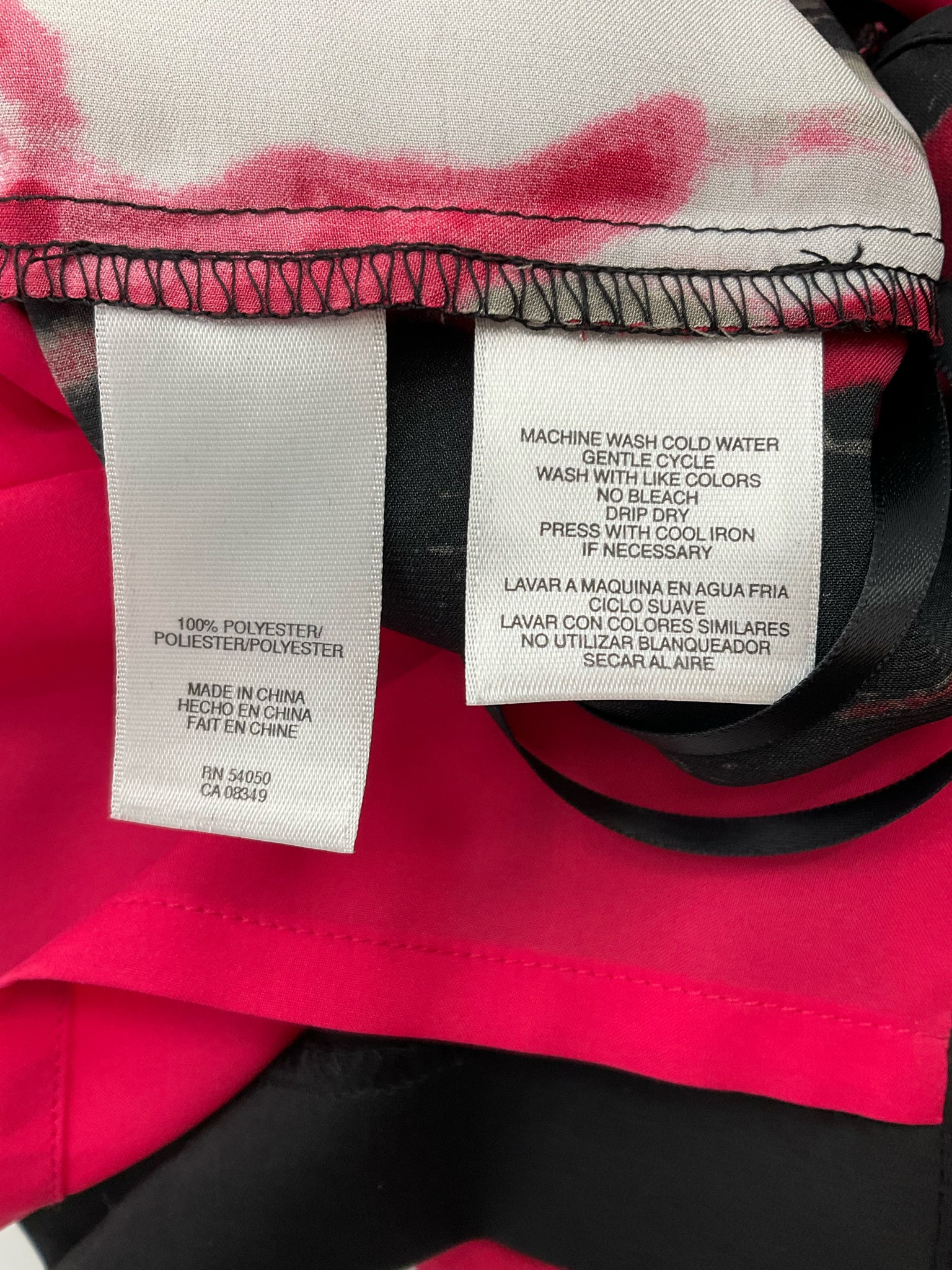 Anne Klein Pink/Black Print Pre-Owned Ladies Dress - Size 12 Petite - ONLINE ONLY