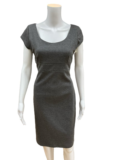 Final Touch Size L Gray Solid Dress