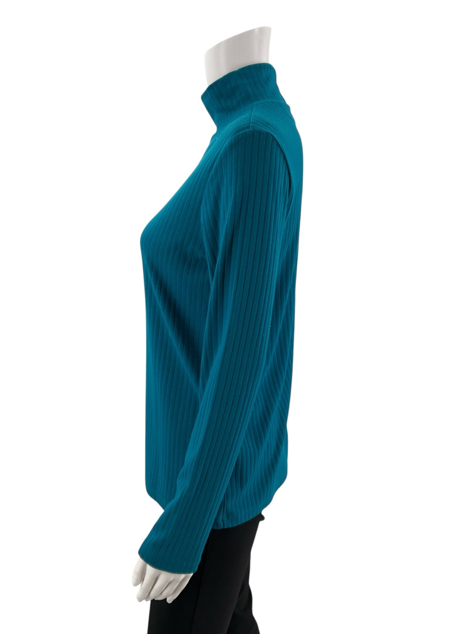 Lands End Turquoise Ribbed Pre-Owned Ladies Top - Size Small Petite - Margaret’s Fine Consignment