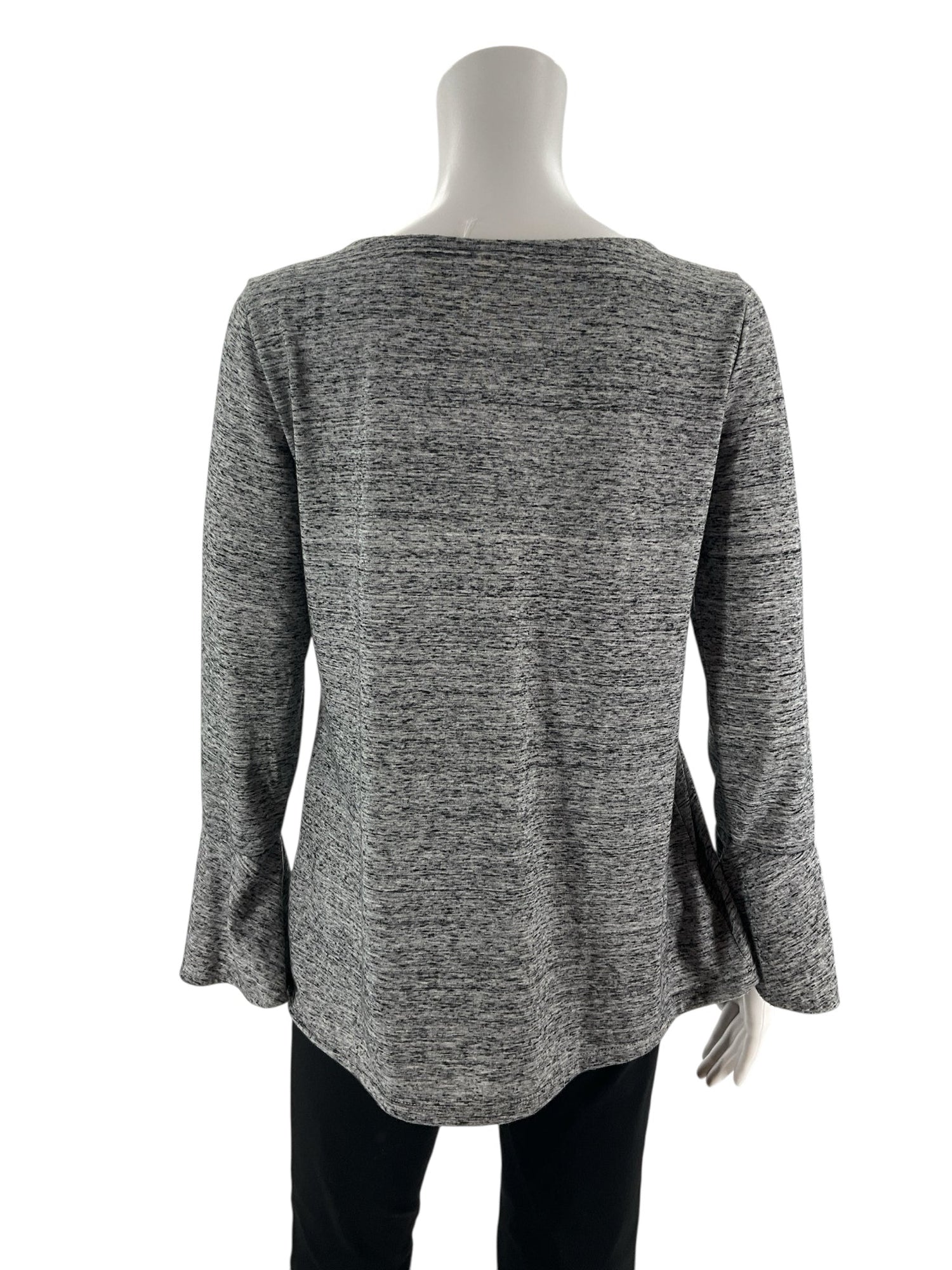 Gray heathered casual top for women by Loft, featuring a relaxed fit and boho style, size small.