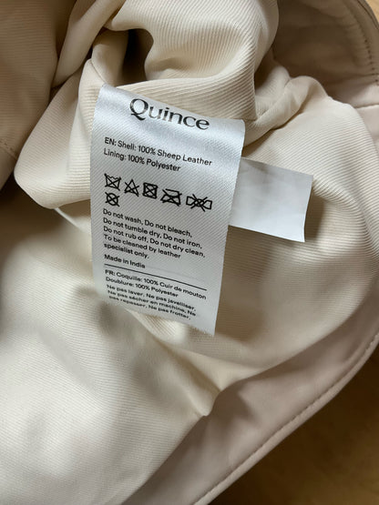 Quince Cropped Sheep Leather Jacket Birch White Womens Size Large