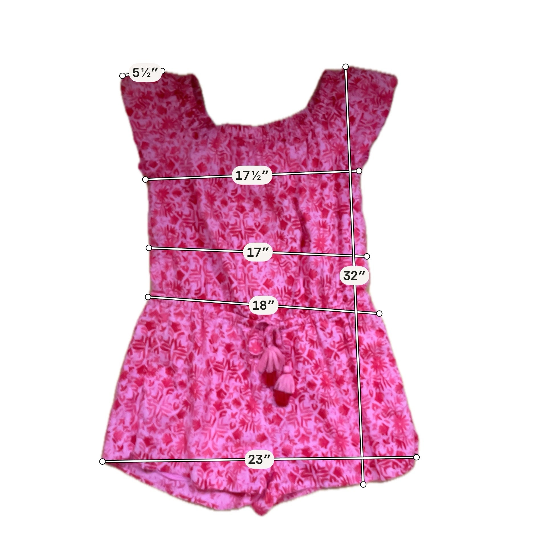 Vineyard Vines Hibiscus Floral Off-The-Shoulder Linen Romper Size Small