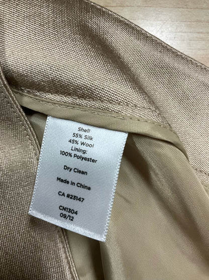 Talbots Signature Size 4 Tan Silk Wool Blend Flat Front Dress Pants - ONLINE ONLY