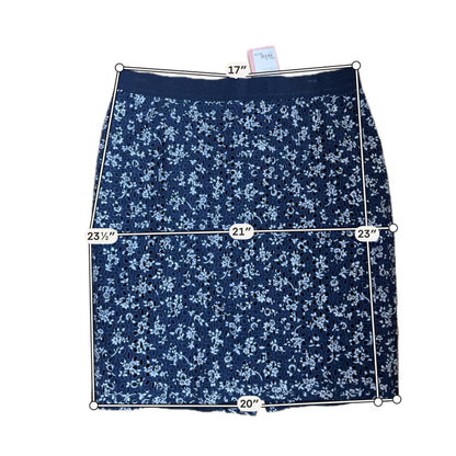 Ann Taylor navy/white Skirt Size 14 navy/white Floral Pre-Owned Ladies Skirt - Size 14
