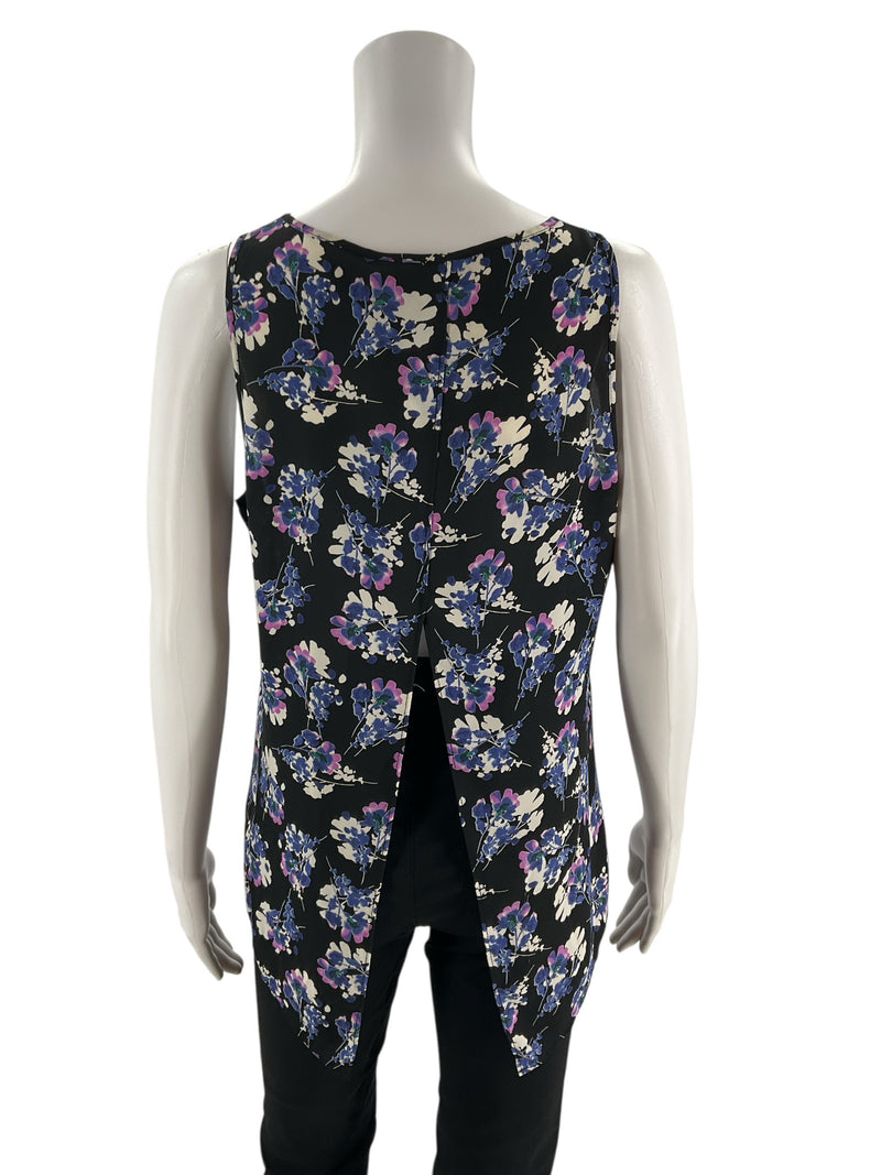 Express Black/Purple Floral Pre-Owned Ladies Top - Size Medium