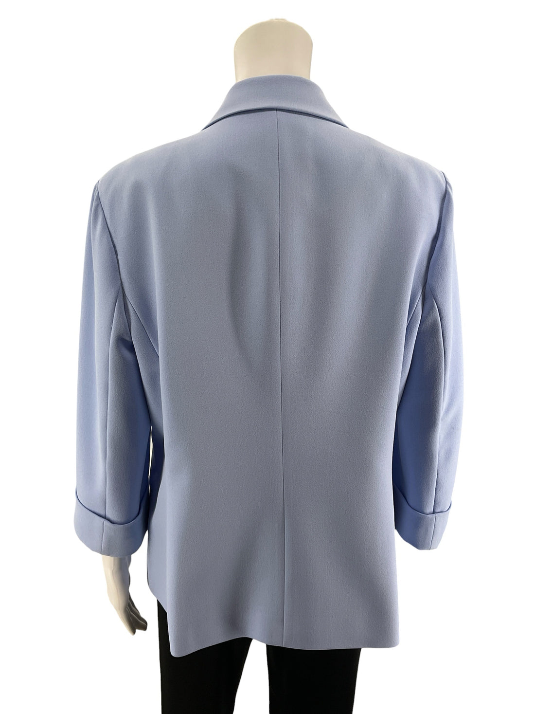 Kasper Baby Blue Single Button Stretch Career Blazer Jacket Size 14