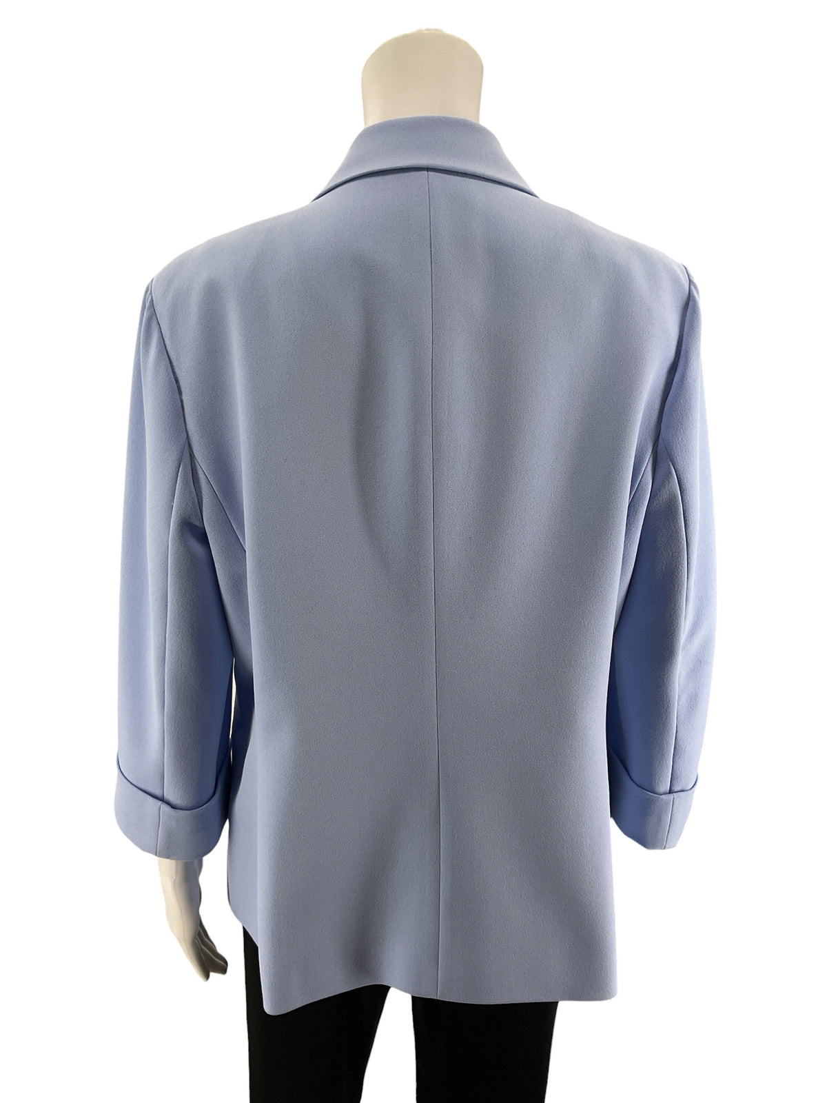 Kasper Baby Blue Single Button Stretch Career Blazer Jacket Size 14