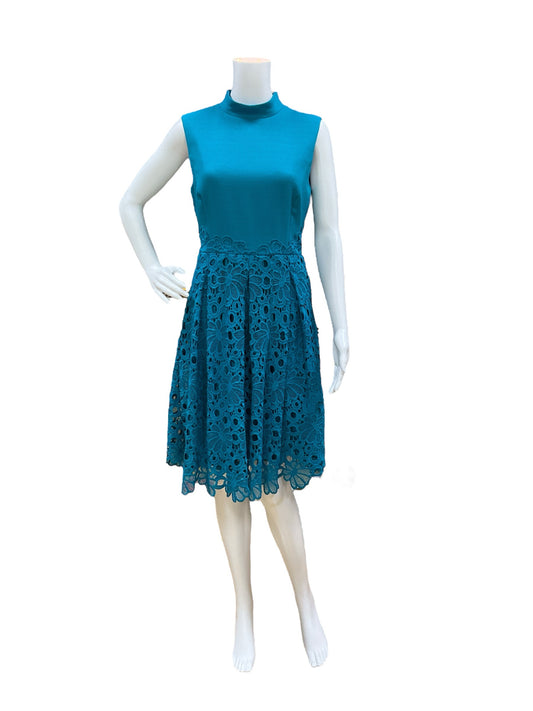 Antonio Melani Size 6 Teal Crochet Dress