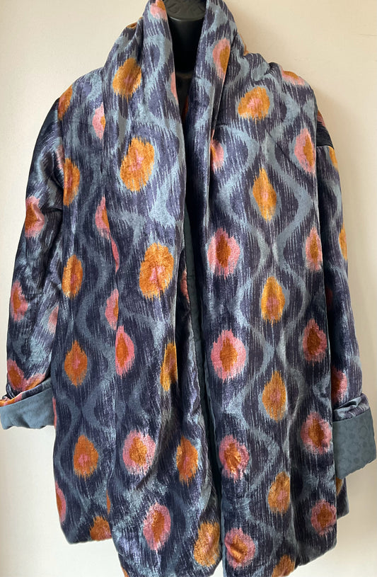 Tanavana Blue Print Jacket Size Medium