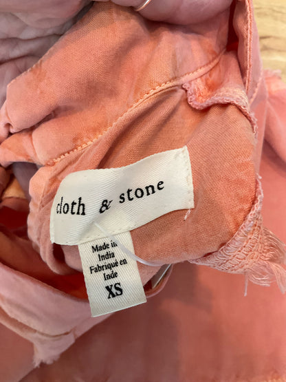Cloth &amp; Stone Sula Tencel Tie-Back Peplum Tank Top XS Burnt Orange - ONLINE ONLY