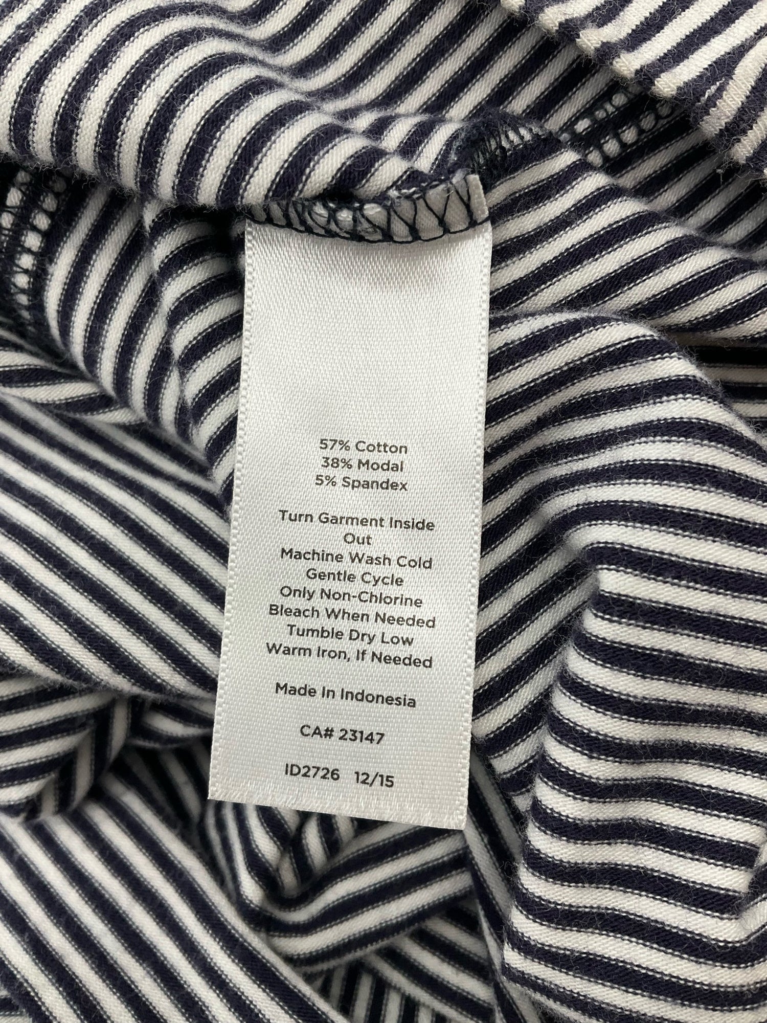 Talbots Navy/White Stripe Pre-Owned Ladies Dress - Size Small Petite