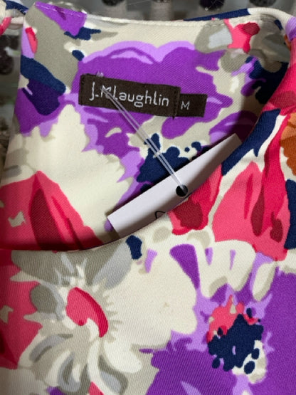 J. McLaughlin Catalina Cloth Floral Sheath Dress Pockets Purple Multi Size Medium