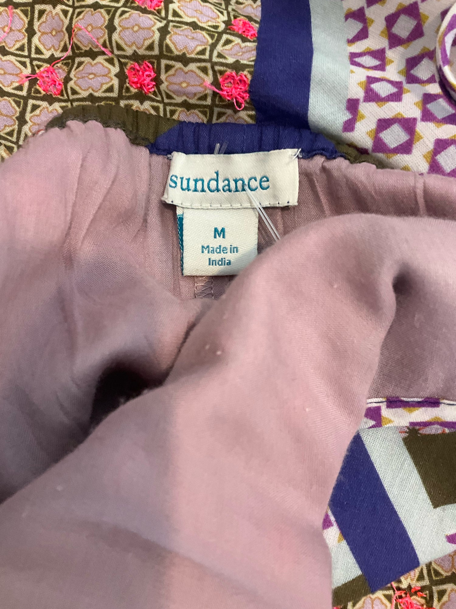 Sundance Multi Color Maxi Calista Patchwork Print Bohemian Midi Dress Size Medium - Size M