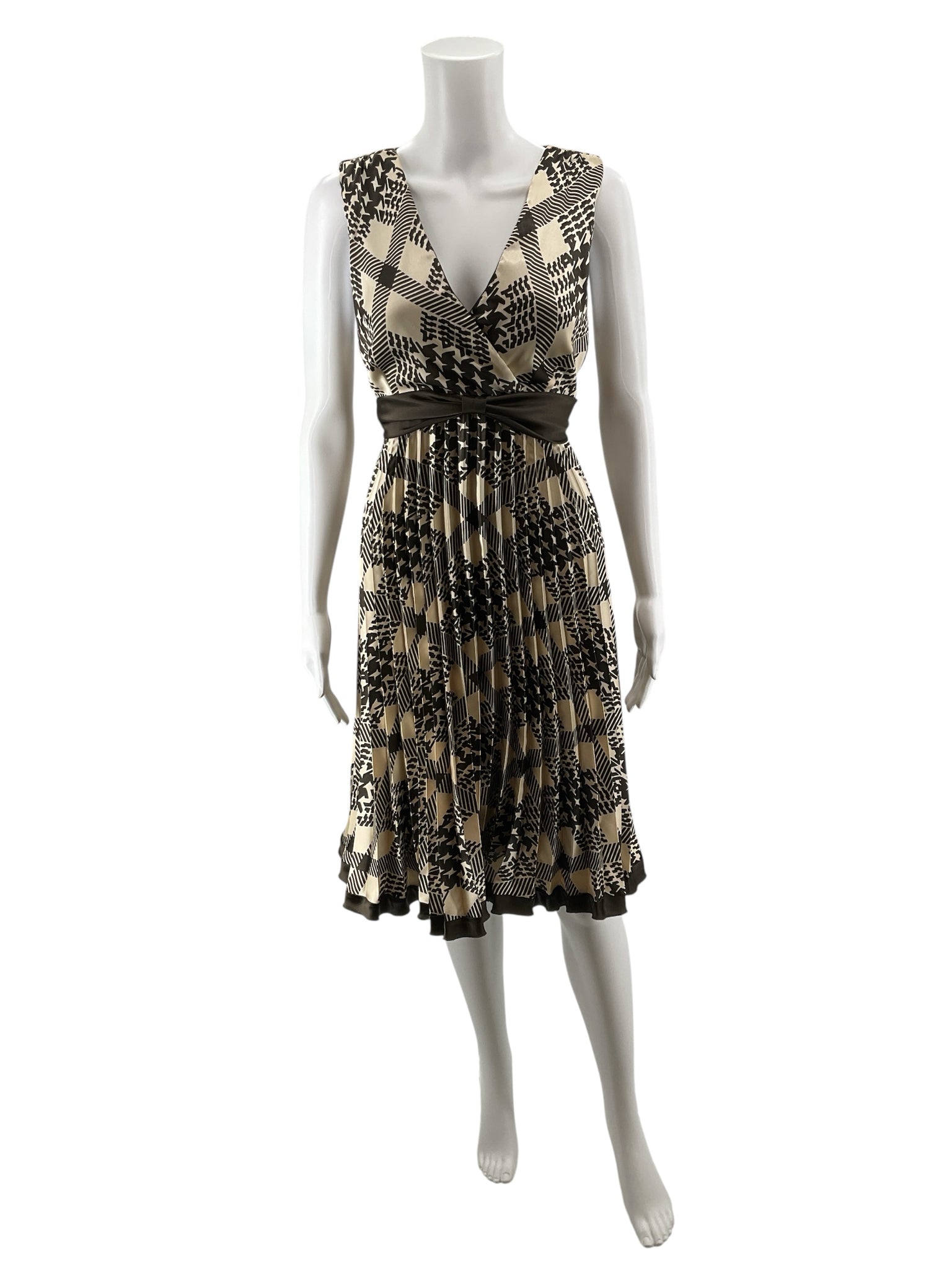 Rabbit Rabbit Rabbit Designs Abstract Print Pleated Sleeveless Dress Size 12