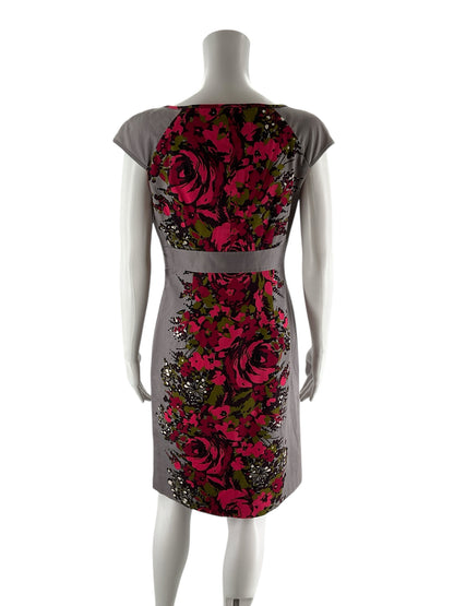 Nine West Gray/mult Floral Pre-Owned Ladies Dress - Size 4