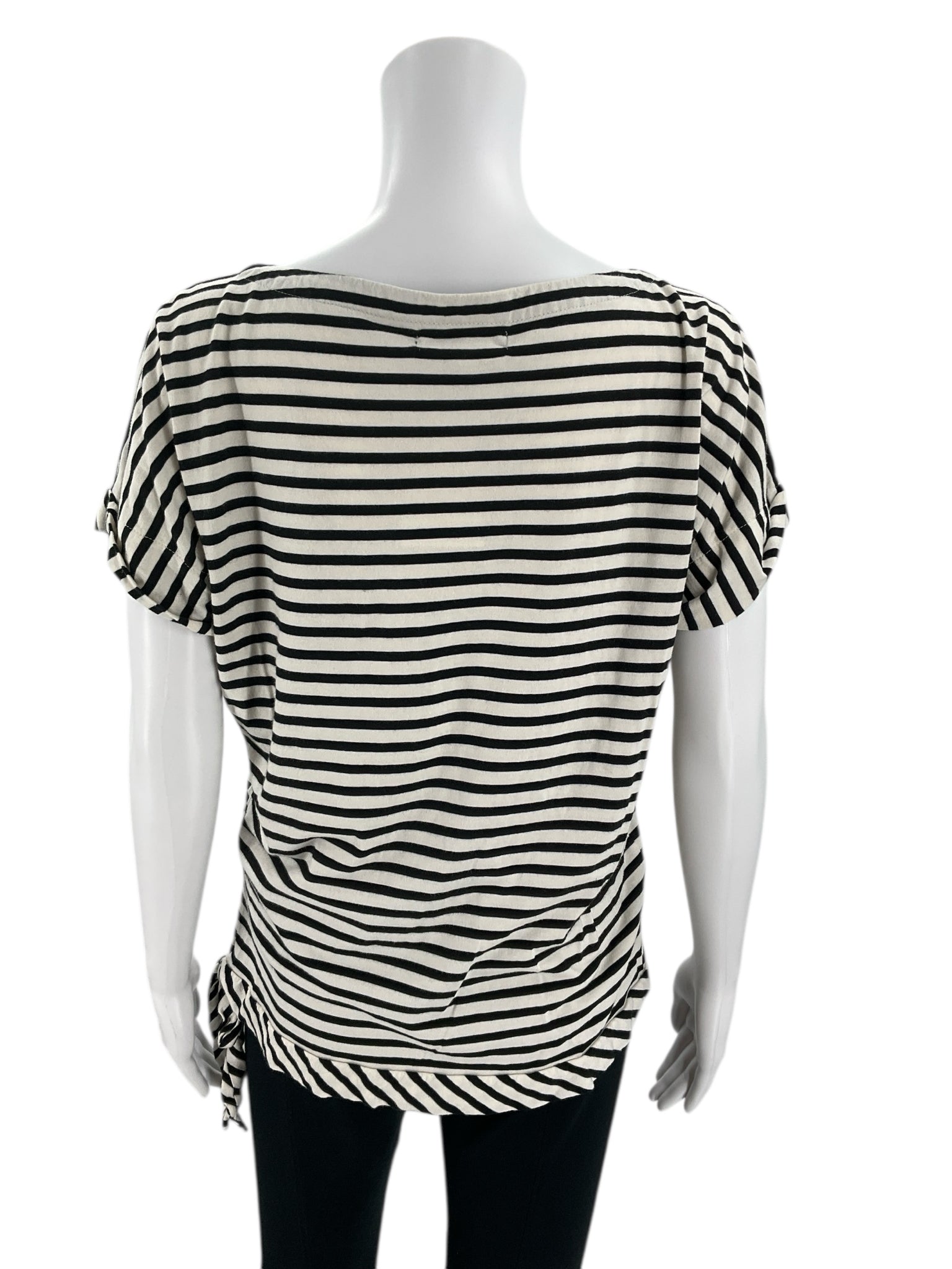 Ralph Lauren White/Black Stripe Pre-Owned Casual Top - Size Small
