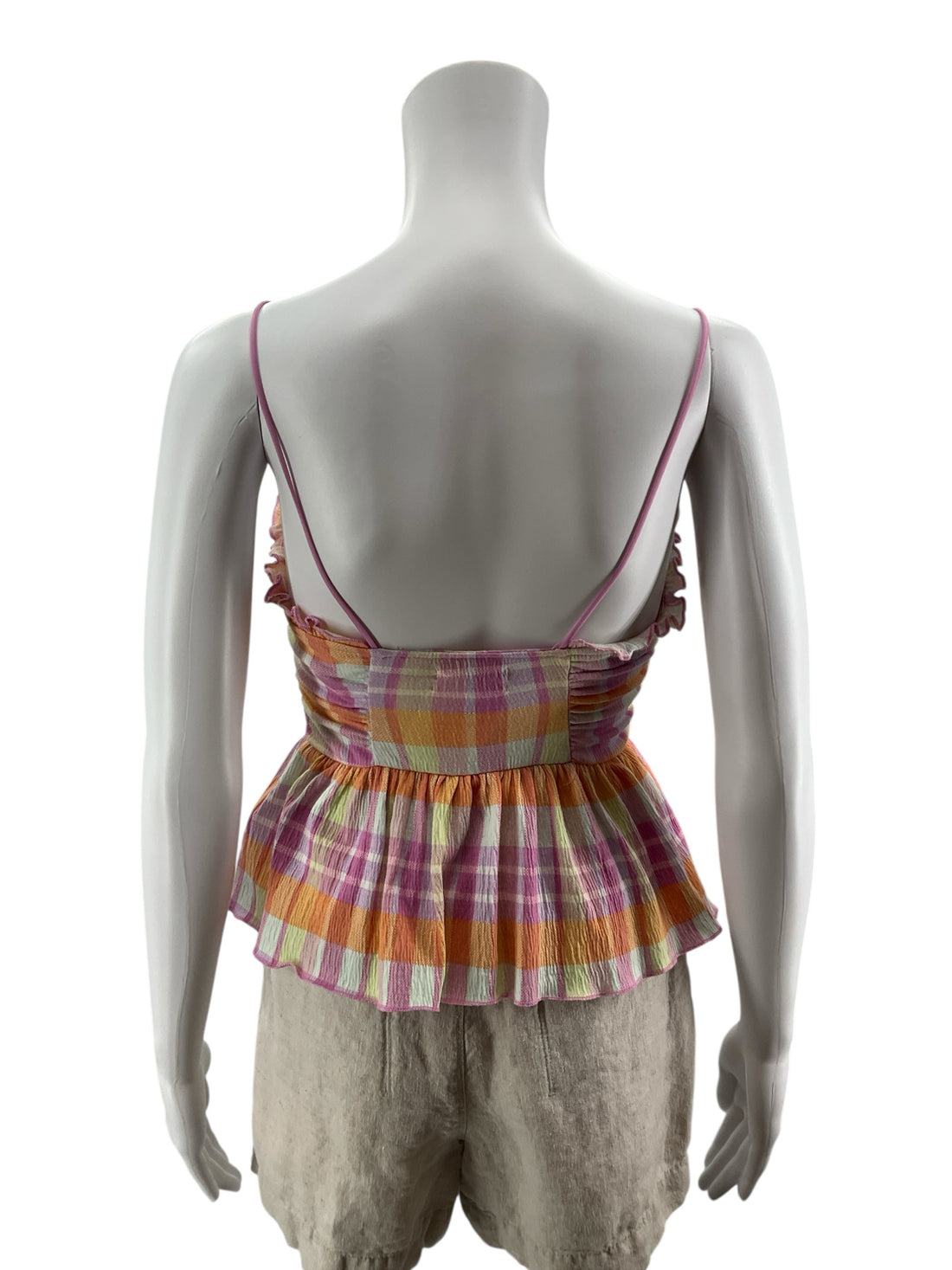 Urban Outfitters UO Plaid Peplum Cami Tank Top | Size XS