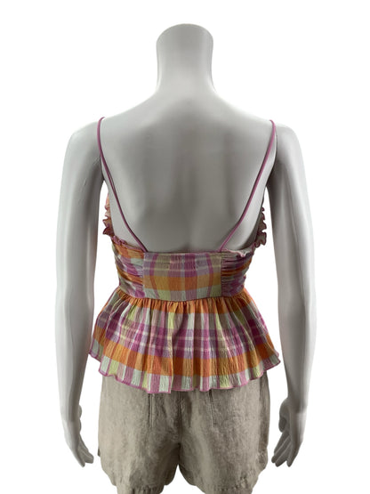 Urban Outfitters UO Plaid Peplum Cami Tank Top | Size XS