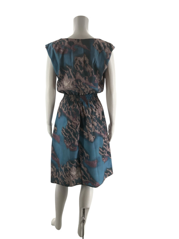 BETABRAND Blue/Purple/Gray Print Pre-Owned Ladies Dress - Size Small