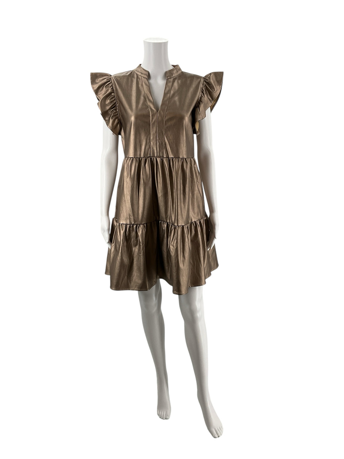 Entro Bronze Solid Pre-Owned Ladies New With Tags Dress - Size Small