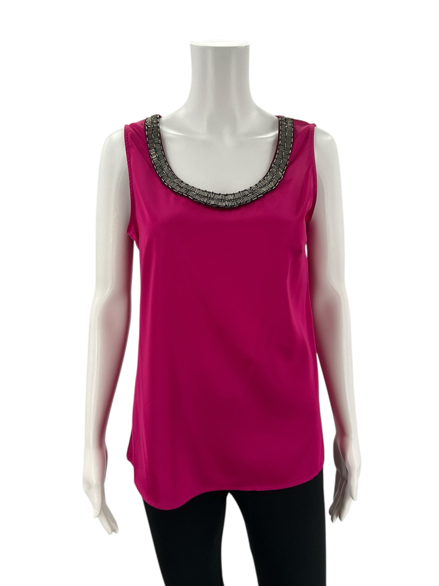 Anne Klein Fuschia Beaded Pre-Owned Ladies Top - Size Small - Margaret’s Fine Consignment