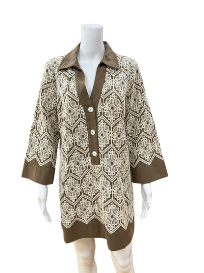 Tuckernuck Kenzo Ivory Crochet Lace Overlay Tunic Dress Size Medium