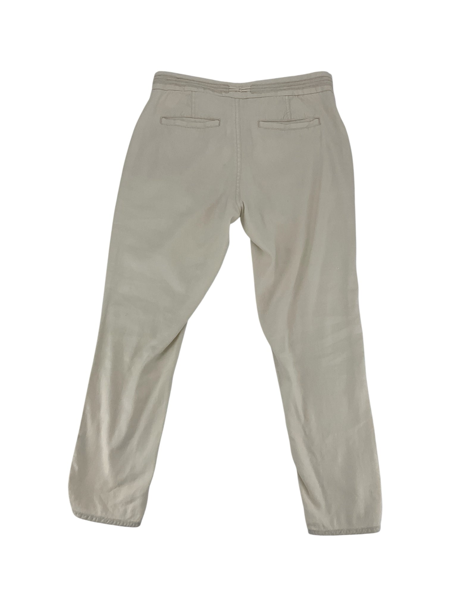 Piero and the Americans Tapered Linen Blend Drawstring Pants Size 6 Cream