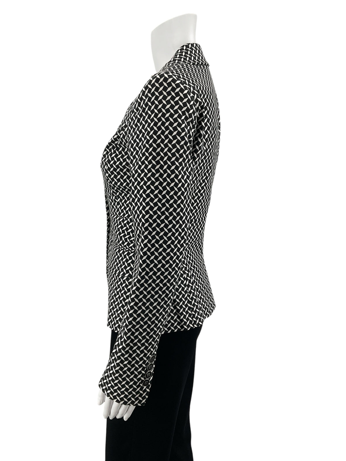 New York &amp; Company Geometric Cube Print Stretch Blazer Size 2