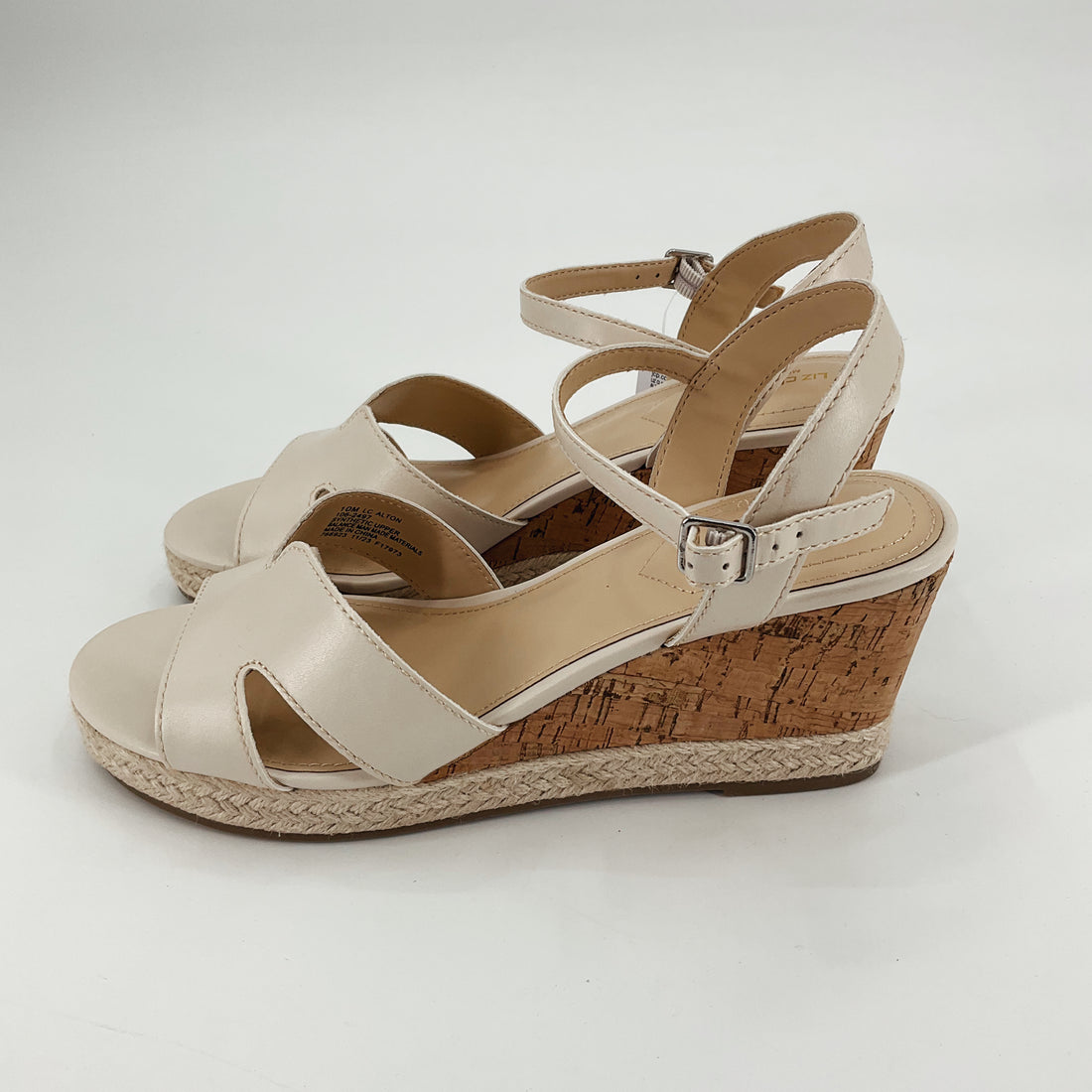 Liz Claiborne Cream Solid Pre-Owned Ladies New With Tags Sandals - Size 10