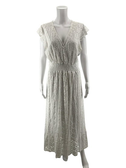 Gigi Moda Italian White Floral Lace Boho Maxi Dress | Size S/M