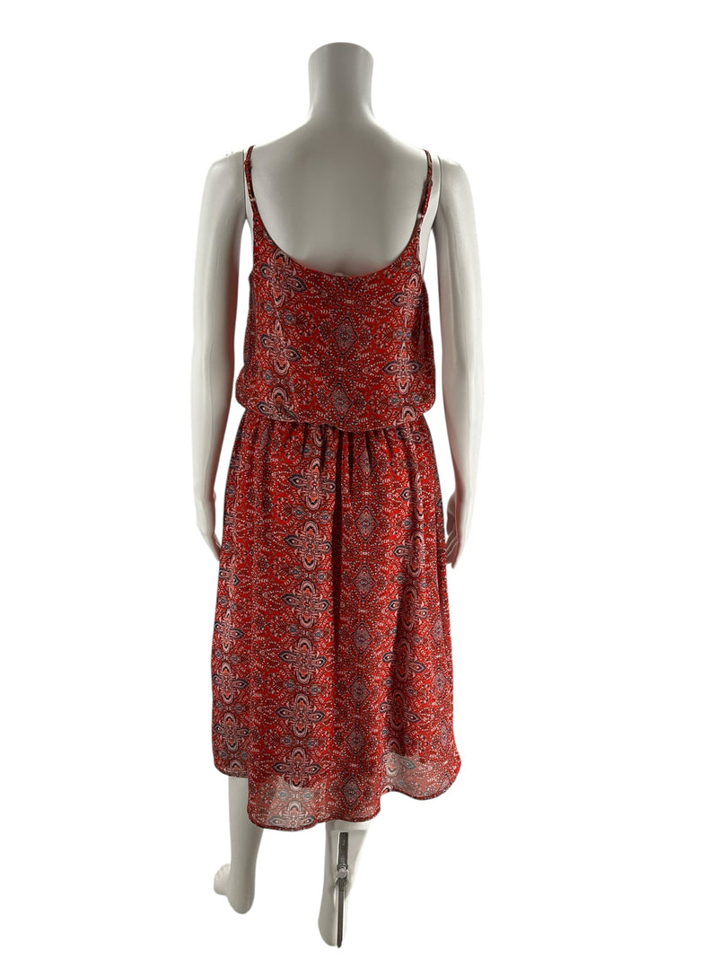 Olive & Oak Orange Print Pre-Owned Ladies Dress - Size 6