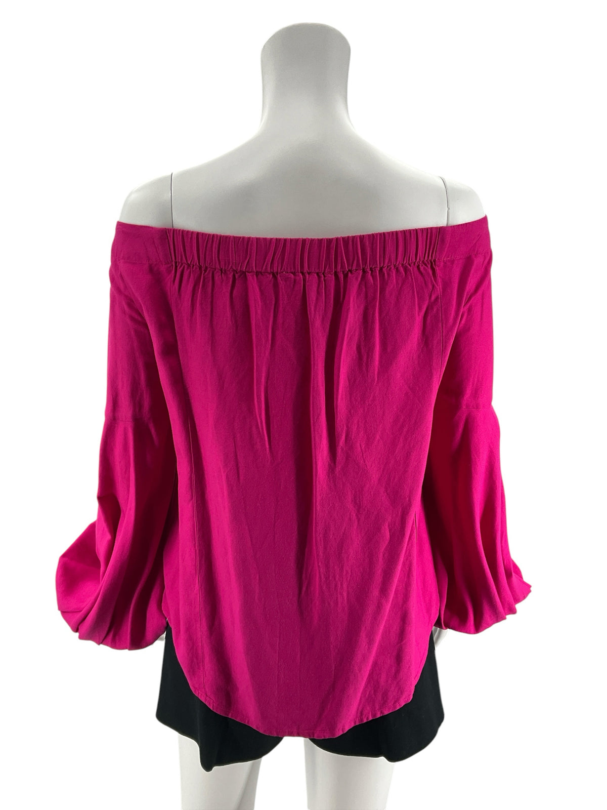 Floreat Fuchsia Off-The-Shoulder Bishop Sleeve Blouse Size 4 - ONLINE ONLY