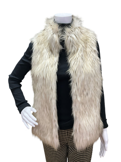 BB Dakota Size XS Cream Faux Fur Pre-Owned Vest, consignment