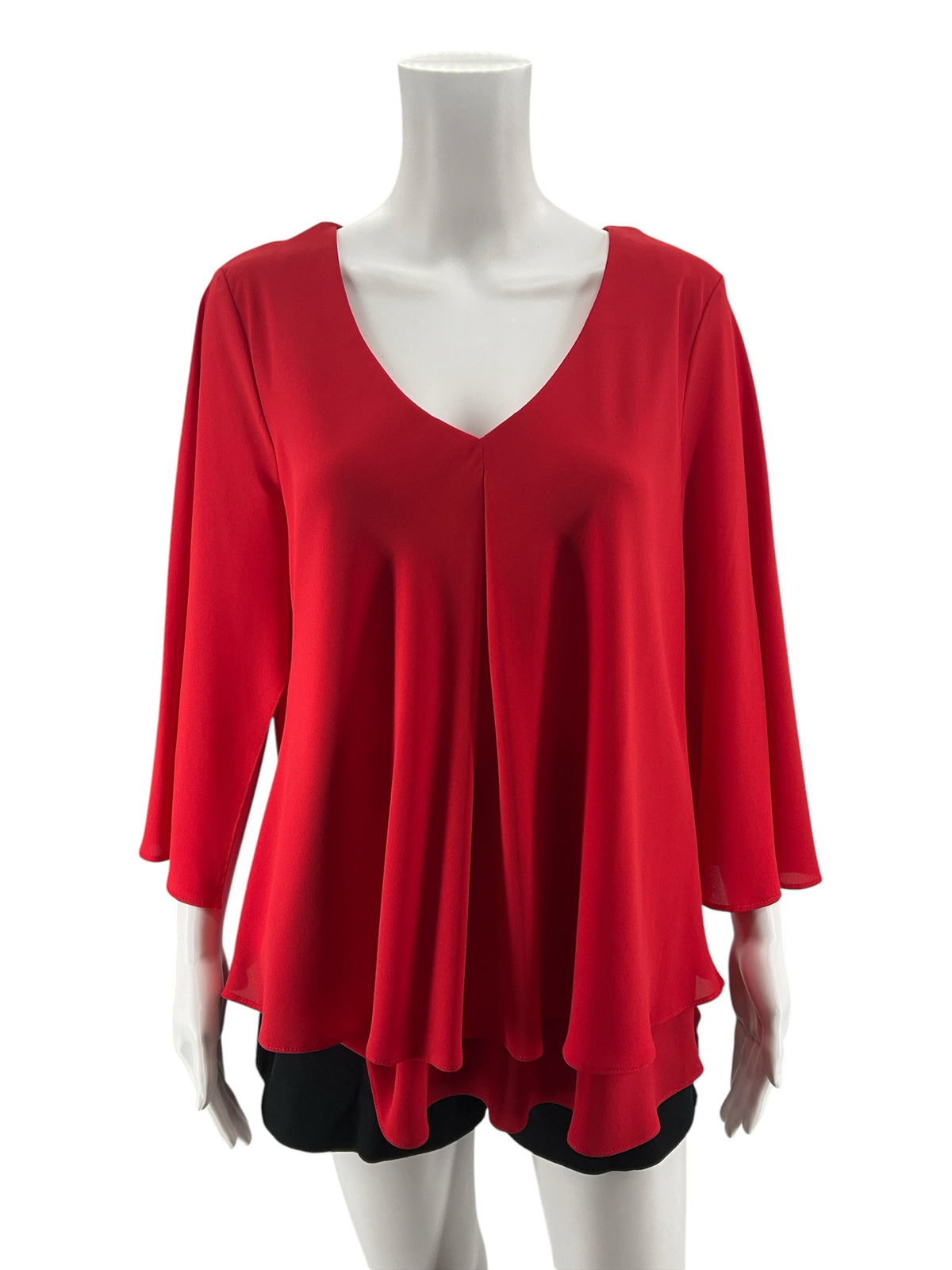 Frank Lyman Design Red Chiffon Bell Sleeve Blouse Top Size 14 NWT - ONLINE ONLY