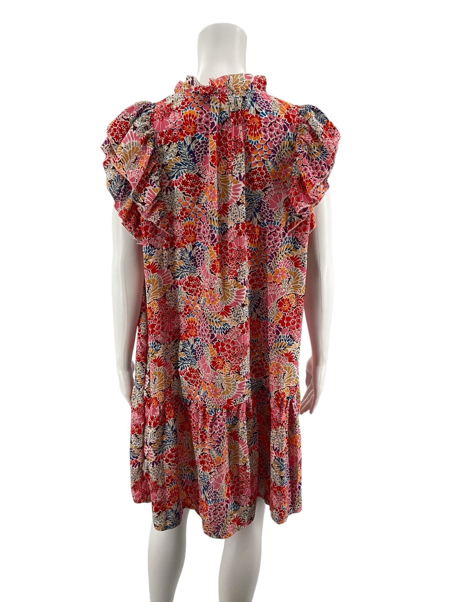 Dokotoo Floral V-Neck Ruffle Tiered Mini Dress | Size XL