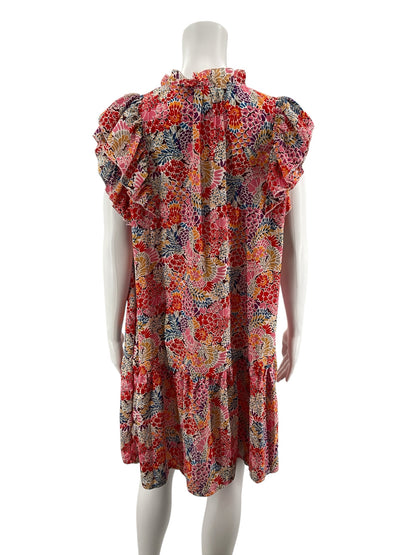 Dokotoo Floral V-Neck Ruffle Tiered Mini Dress | Size XL