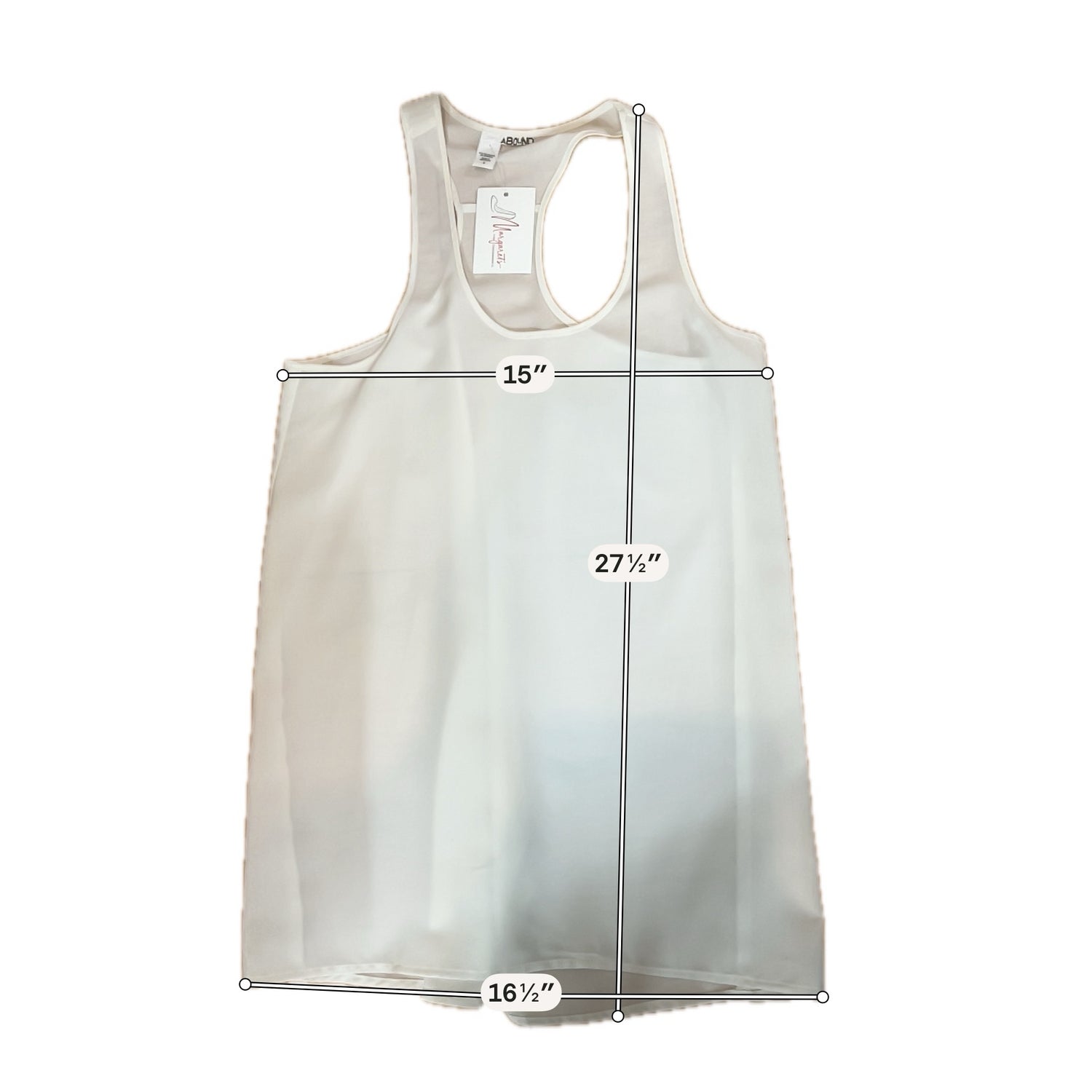 Abound Racerback High-Low Tunic Tank Top Cream Size Small