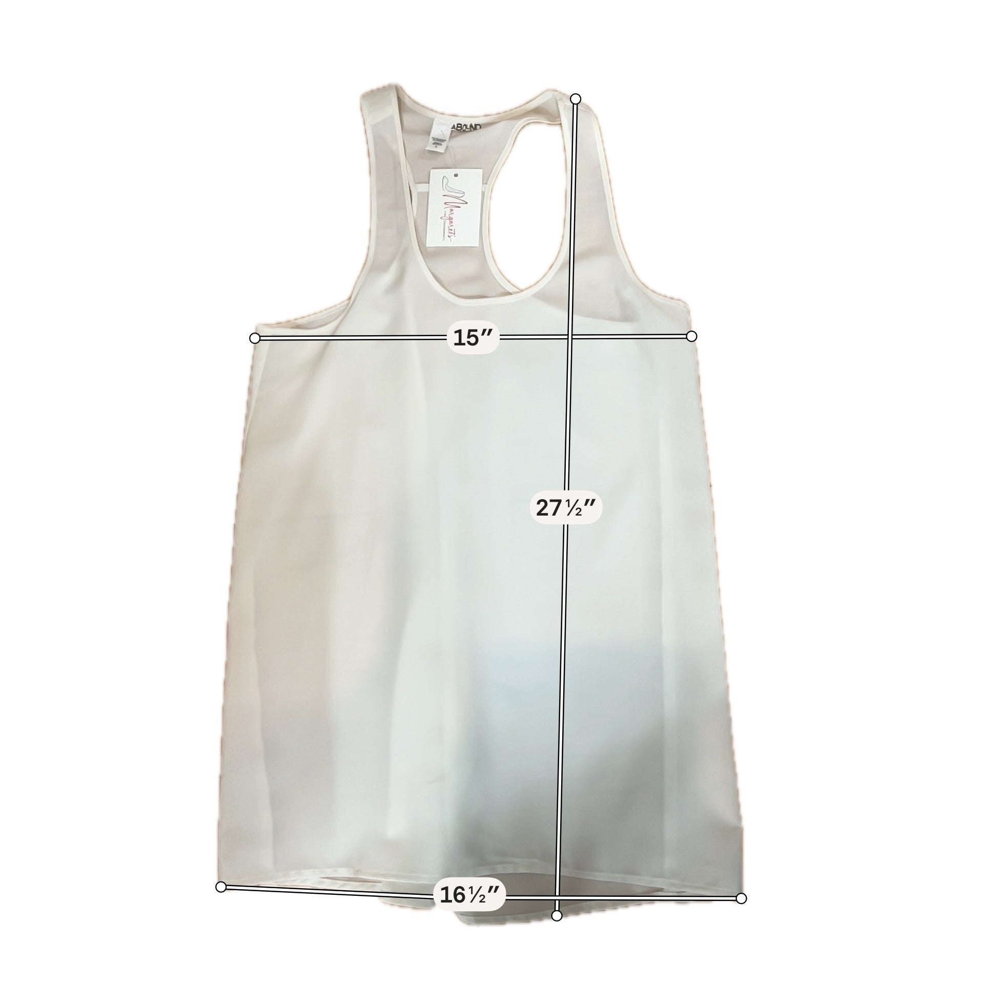 Abound Racerback High-Low Tunic Tank Top Cream Size Small