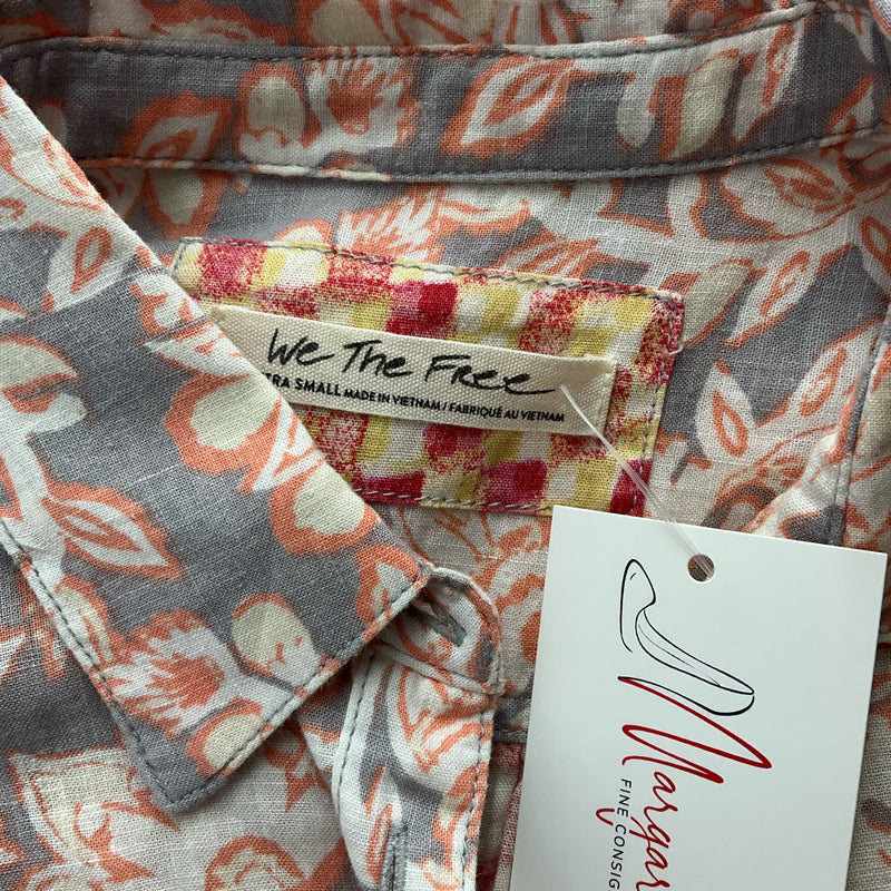 We The Free Orange/Gray/Red/Yellow Print Top- Size XS - Margaret’s Fine Consignment