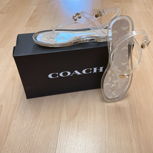 Coach Shoe Size 7 clear/gold C's Consignment Ladies Sandals