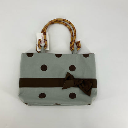 Sage, Brown Polka Dot Bamboo Handle Handbag - ONLINE ONLY