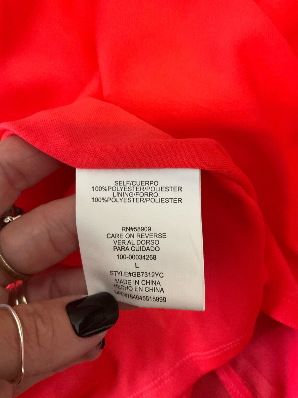 GB Neon Red Tiered Spaghetti Strap Maxi Dress Size Large - ONLINE ONLY